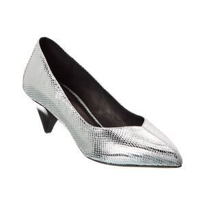 Isabel Marant Poomi Snake-Embossed Leather Pump, Silver